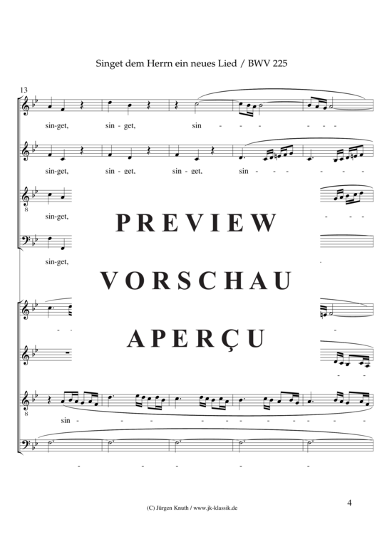 gallery: Singet dem Herrn ein neues Lied / BWV 225 / Motette No.1 , , (Gemischter Chor 8-stimmig)