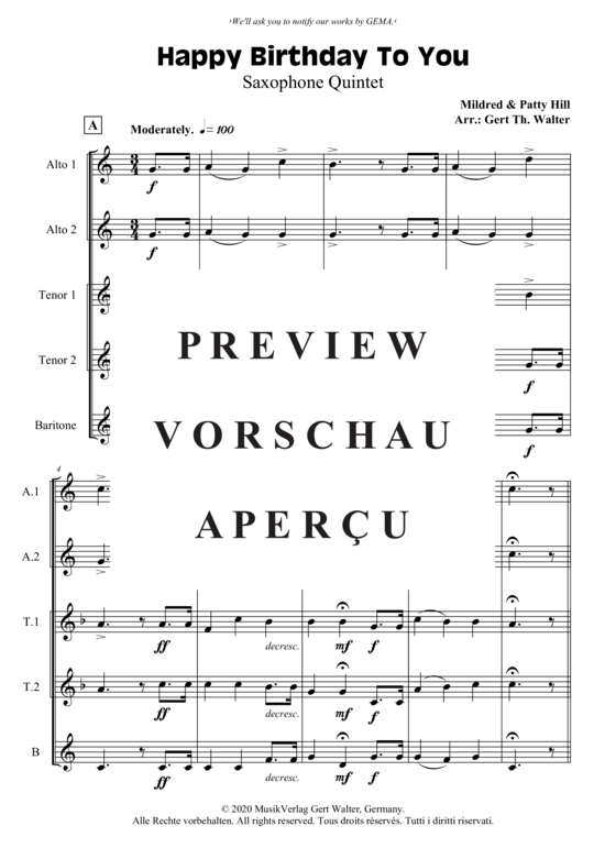 gallery: Happy Birthday To You , , (Saxophon Quintett AATTB)