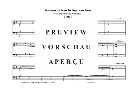 gallery: Präludien =Album für Orgel oder Piano (a-moll) , ,  (Orgel/Klavier Solo)