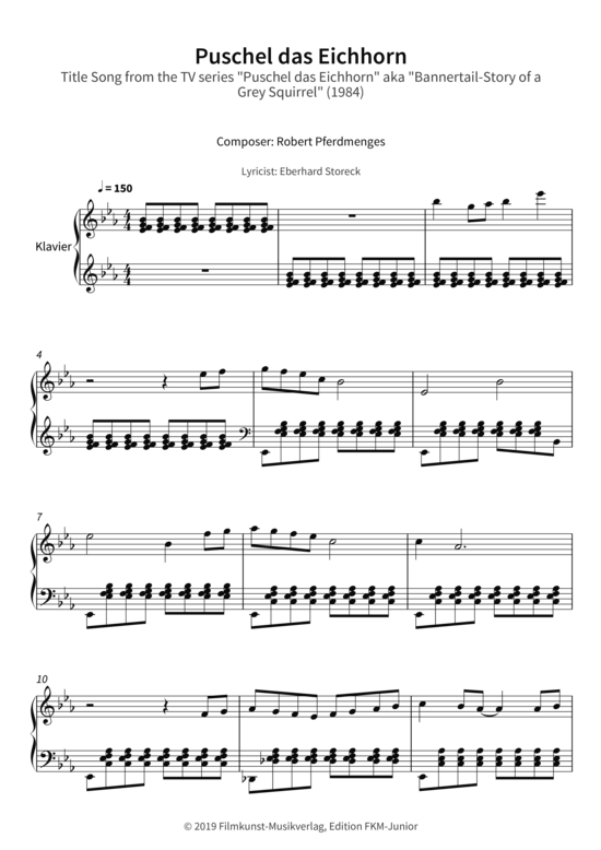 gallery: Puschel das Eichhorn - Title Song from the TV series Puschel das Eichhorn aka Bannertail-Story of a Grey Squirrel (1984) , ,  (Klavier Solo)