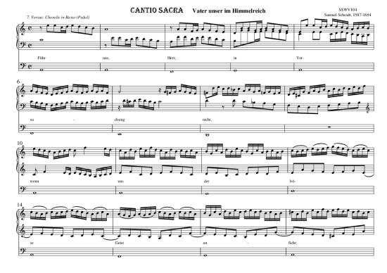 gallery: CANTIO SACRA Vater unser im Himmelreich, 7. Versus: Choralis in Basso (CF-Pedal) , ,  (Orgel Solo)