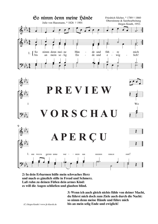 gallery: So nimm denn meine Hände , , (Gemischter Chor + Oberstimme in C)