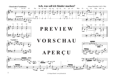 gallery: Ach, was soll ich Sünder machen? (Choral mit 6 Variationen) , ,  (Orgel Solo)