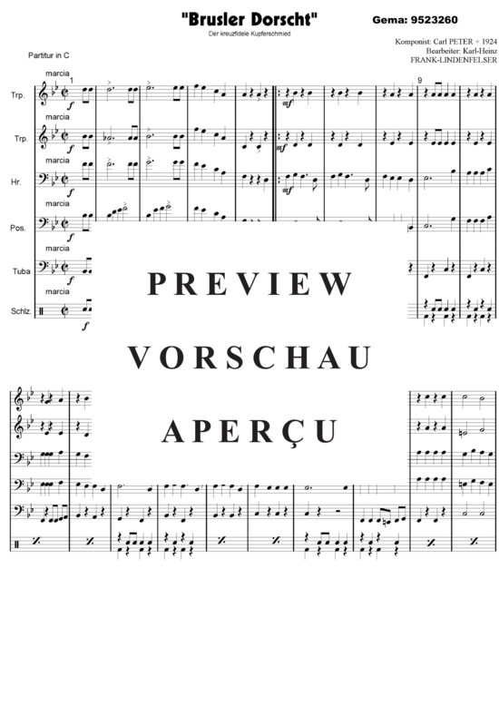 gallery: Brusler Dorscht (Der Kreuzfidele Kupferschmied) , ,  (Blechbläser Quintett - flexible Besetzung)