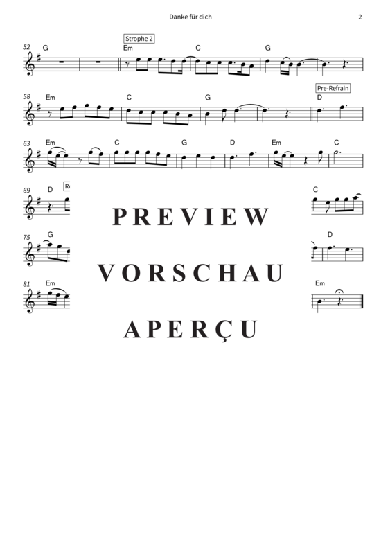 gallery: Danke für dich - Tenorsaxohon (Tenor Saxophon in B) , Fischer, Helene,  (Leadsheet)