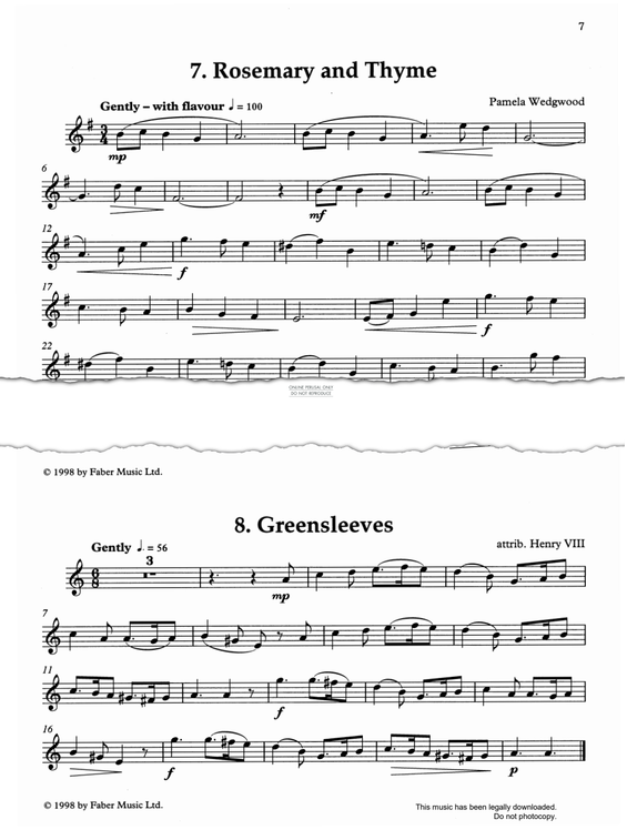 gallery: Greensleeves, Traditional, Klarinette, Klavier