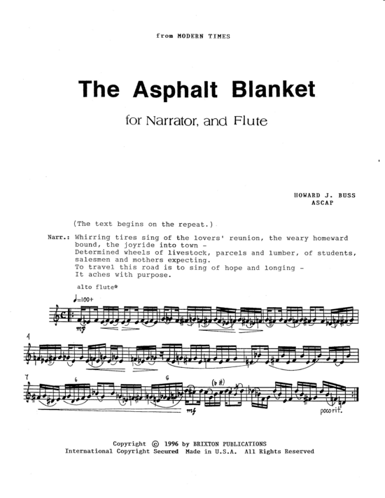 gallery: Asphalt Blanket, The , , (Erzähler und Flöte)