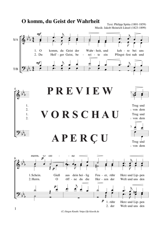 gallery: O komm, du Geist der Wahrheit , , (Gemischter Chor)