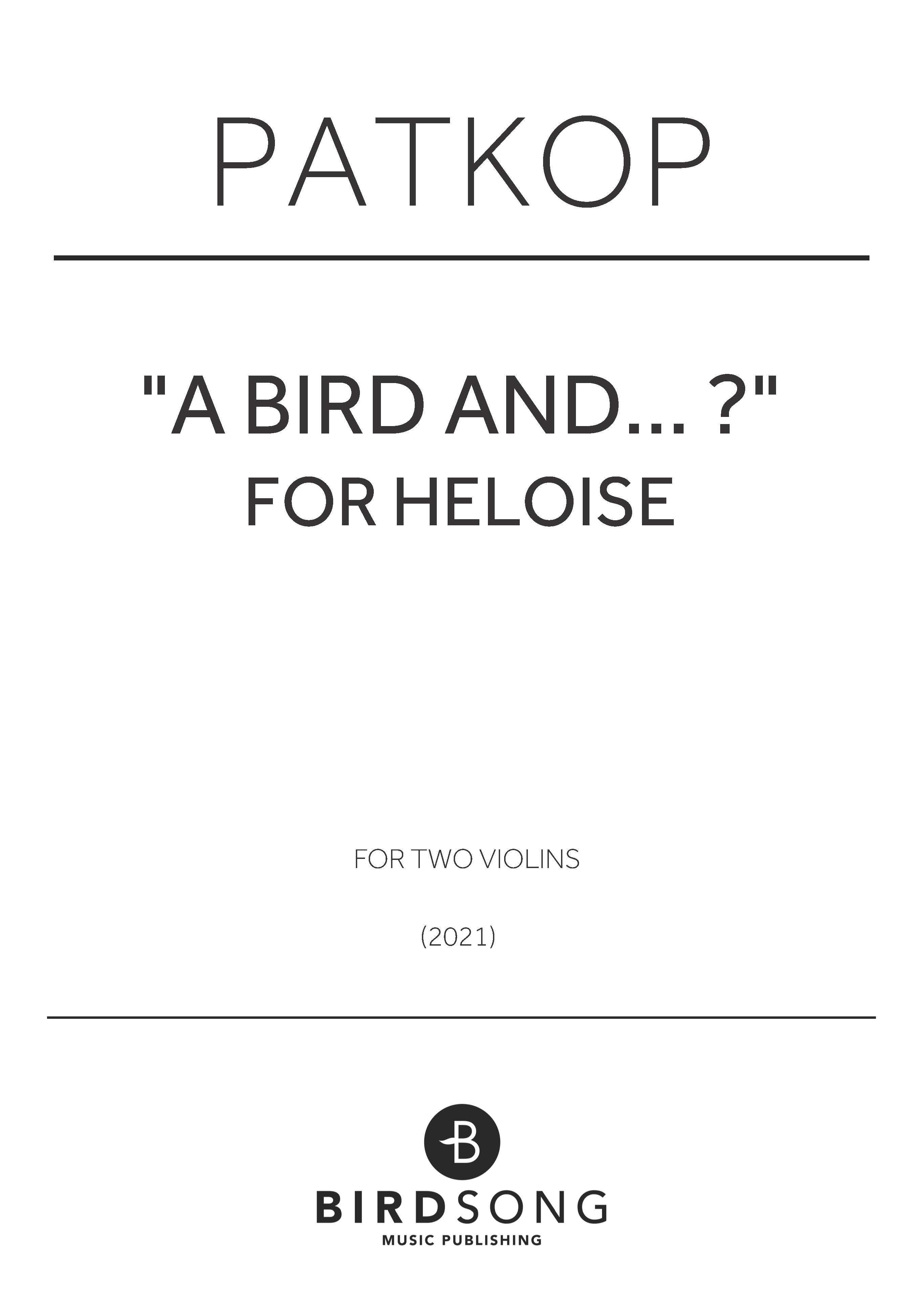 Produktbild zu: "a bird and…?" for Heloise