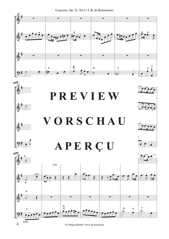 gallery: Concerto für Altblockflöte + Violine (Op.21 No.3) , ,  (Gemischtes Ensemble für Bläser, Streicher + BC)