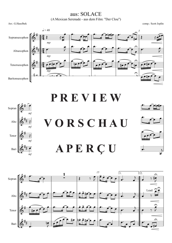 gallery: Solace , , (Saxophon Quartett SATB)