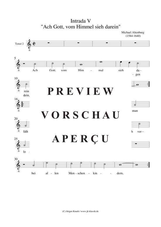 gallery: Intrada V (5) , ,  Ach Gott, vom Himmel sieh darein (Gemischtes Ensemble - Bläser oder Streicher)