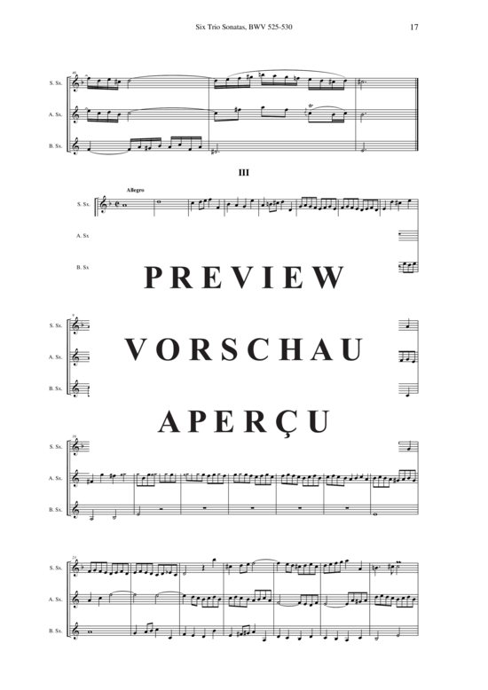 gallery: Six Trio Sonatas, BWV 525-530 , , (Saxophon Trio SAB)