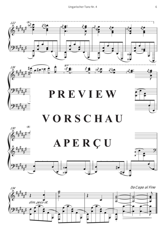 gallery: Ungarischer Tanz Nr. 4 - aus der Sammlung Ungarische Tänze, Buch 1 , , (Klavier Solo)