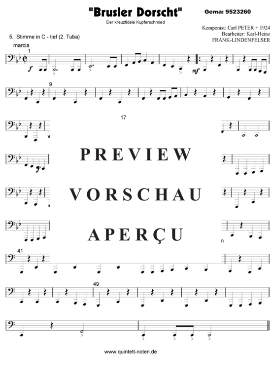 gallery: Brusler Dorscht (Der Kreuzfidele Kupferschmied) , ,  (Blechbläser Quintett - flexible Besetzung)