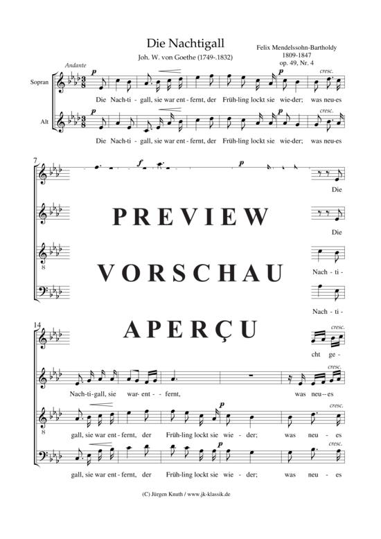 gallery: Die Nachtigall, op. 49, Nr. 4 , , (Gemischter Chor)