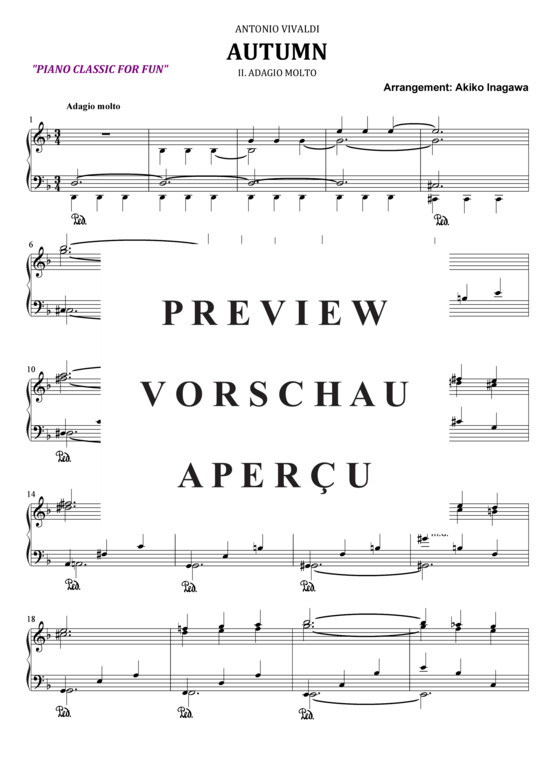 gallery: Vivaldi Autumn II.Adagio molto , , (Klavier Solo mittel leicht)