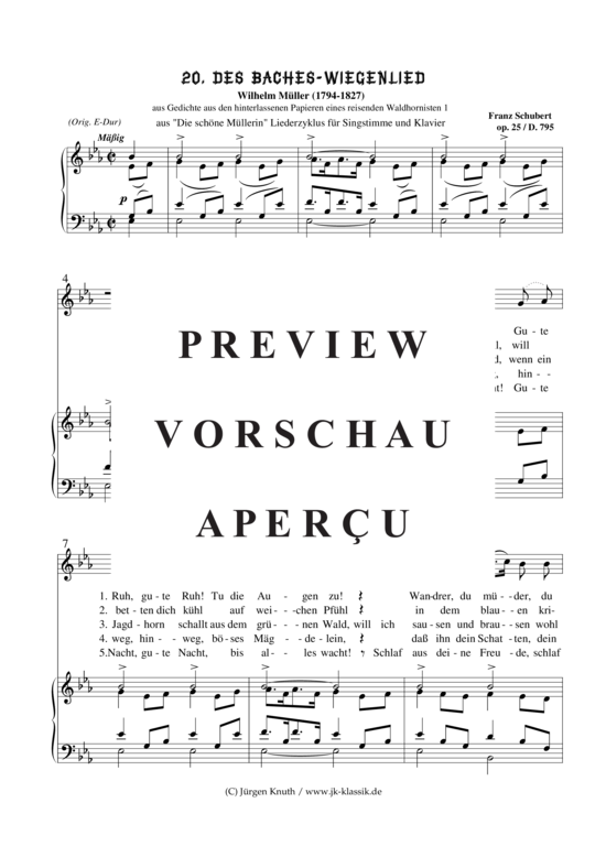 gallery: Des Baches-Wiegenlied, aus Die schöne Müllerin op.25 / D.795  Es-Dur , , (Klavier + Gesang)