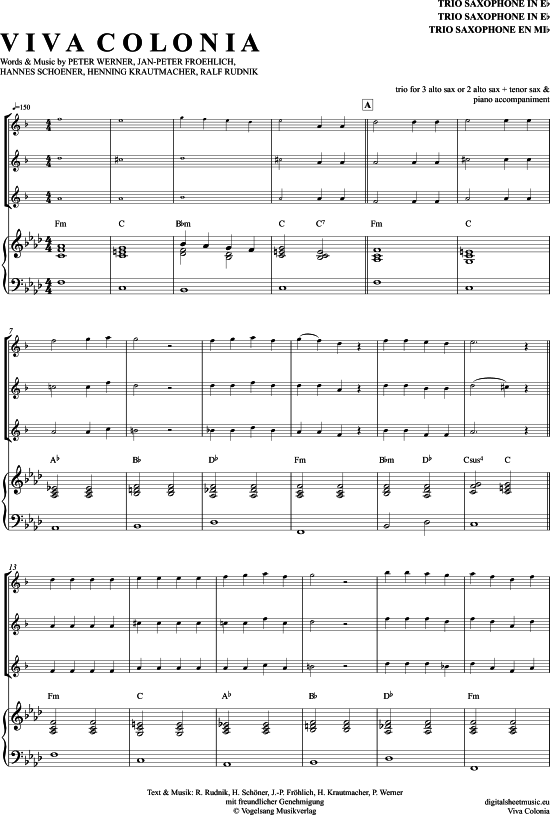 Viva Colonia (Saxophon Trio AAA(T) 