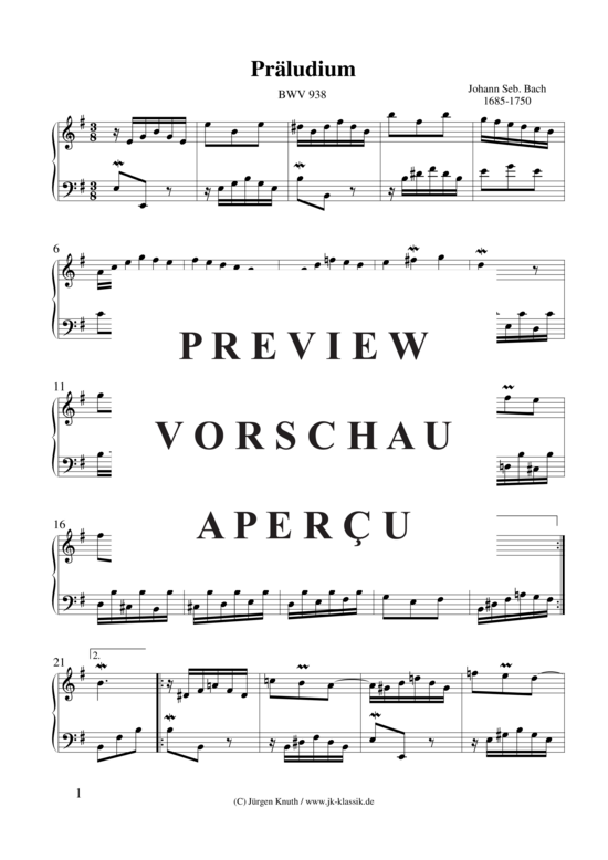 gallery: Präludium (BWV 938) , ,  (Klavier/Cembalo Solo)