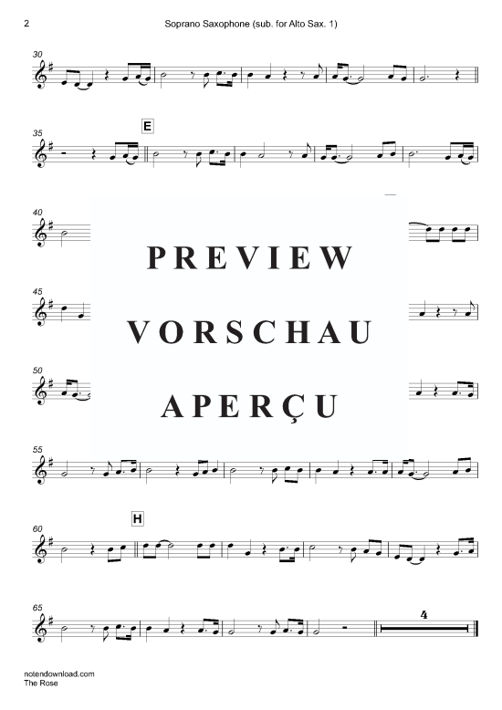 gallery: The Rose (Quartett für 3 Saxophone A(S) AA(T) , Midler, Bette,  + Klavier, opt. Bariton Saxophon)