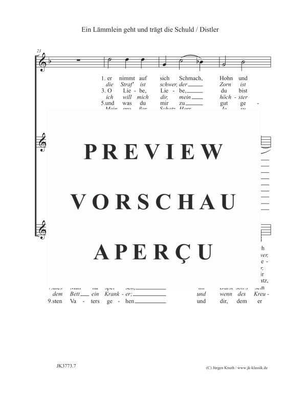 gallery: Ein Lämmlein geht und trägt die Schuld (Der Jahrkreis Op.5, No.12), , (female choir SSA)