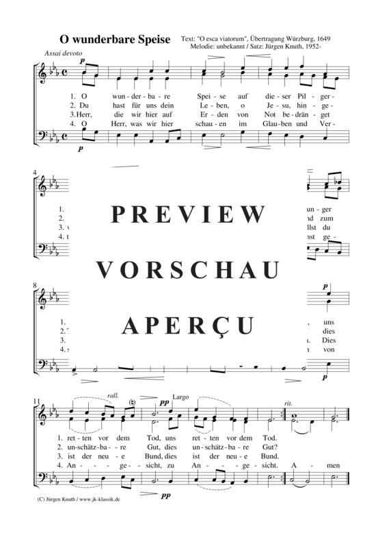 gallery: O wunderbare Speise (O esca viatorum, Hymnus) , ,  (Gemischter Chor 3-stimmig S S/A B)