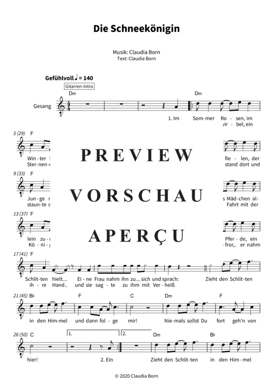 gallery: Die Schneekönigin (Gesang + Akkorde) , Yvaine,  (Leadsheet)