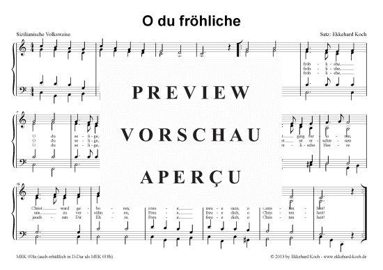 O du fröhliche, C-Dur 