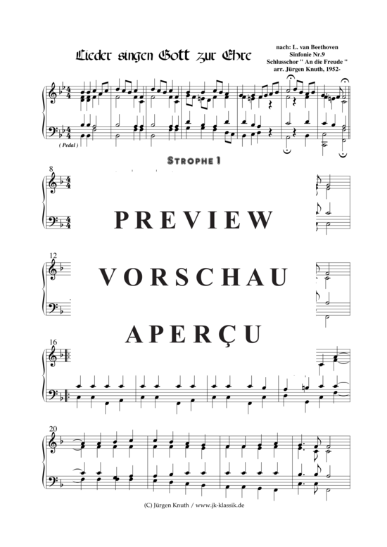 gallery: Lieder singen, Gott zur Ehre aus Sinfonie Nr.9 / An die Freude  , , (Klavier + Gesang/Instrument)