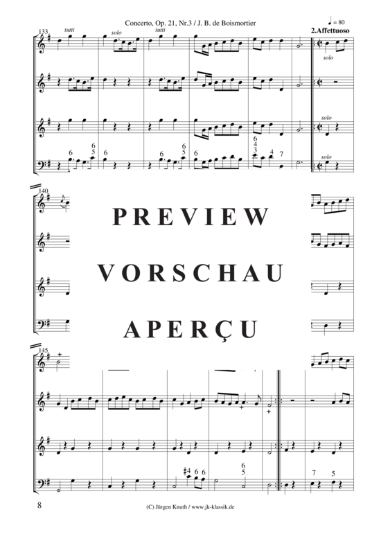 gallery: Concerto für Altblockflöte + Violine (Op.21 No.3) , ,  (Gemischtes Ensemble für Bläser, Streicher + BC)