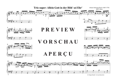 gallery: Allein Gott in der Höh´ sei Ehr Trio super BWV 664a , , (Klavier/Cembalo/Orgel Solo)