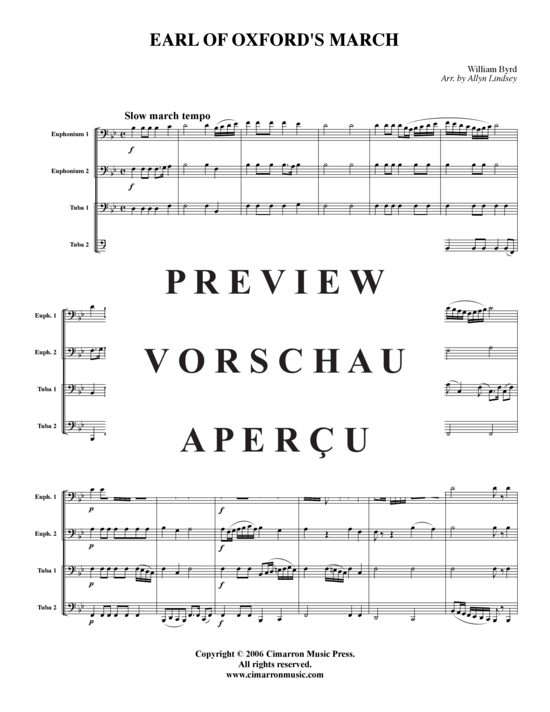 gallery: Earle of Oxford March , , (Tuba Quartett: 2x Bariton, 2xTuba)