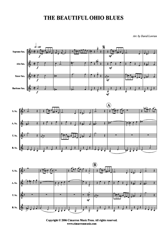 gallery: The Beautiful Ohio Blues , , (Saxophon-Quartett SATB)