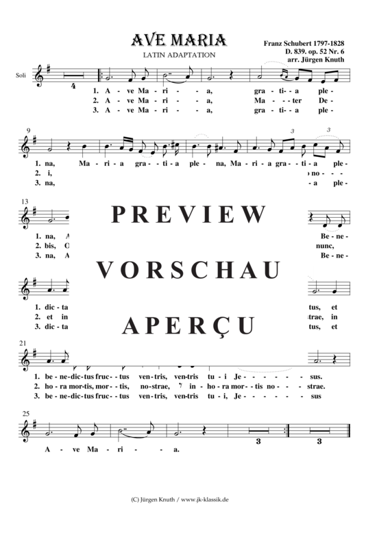 gallery: Ave Maria  D.839, op.52.6, G-Dur Latin Adaptation , , (Orgel + Gesang)