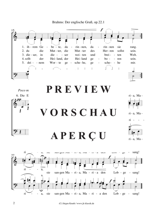 gallery: Der englische Gruß (aus Marienlieder op. 22. 1) , ,  (Gemischter Chor SATB)