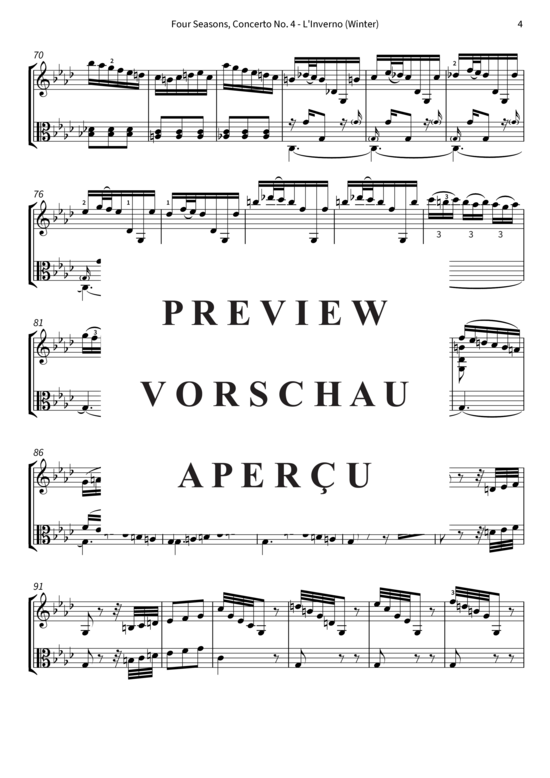 gallery: Four Seasons, Concerto No. 4 - L´Inverno (Winter) , Twiolins The,  - Allegro (Duett für Violine + Viola)