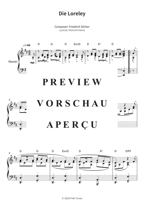 gallery: Die Loreley - Ich weiß nicht, was soll es bedeuten , , (Klavier Solo)