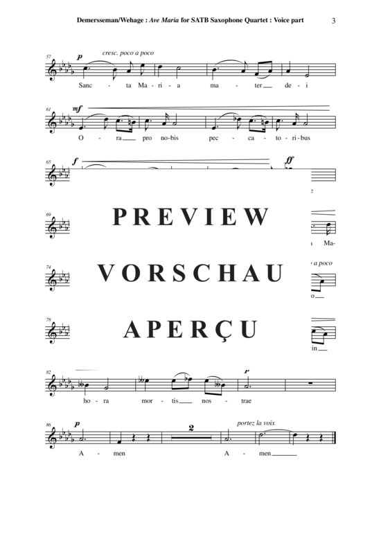 gallery: Ave Maria , , (Saxophon-Quartett SATB)