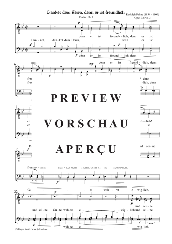 gallery: Danket dem Herrn, denn er ist freundlich op.32.3 , , (Männerchor)