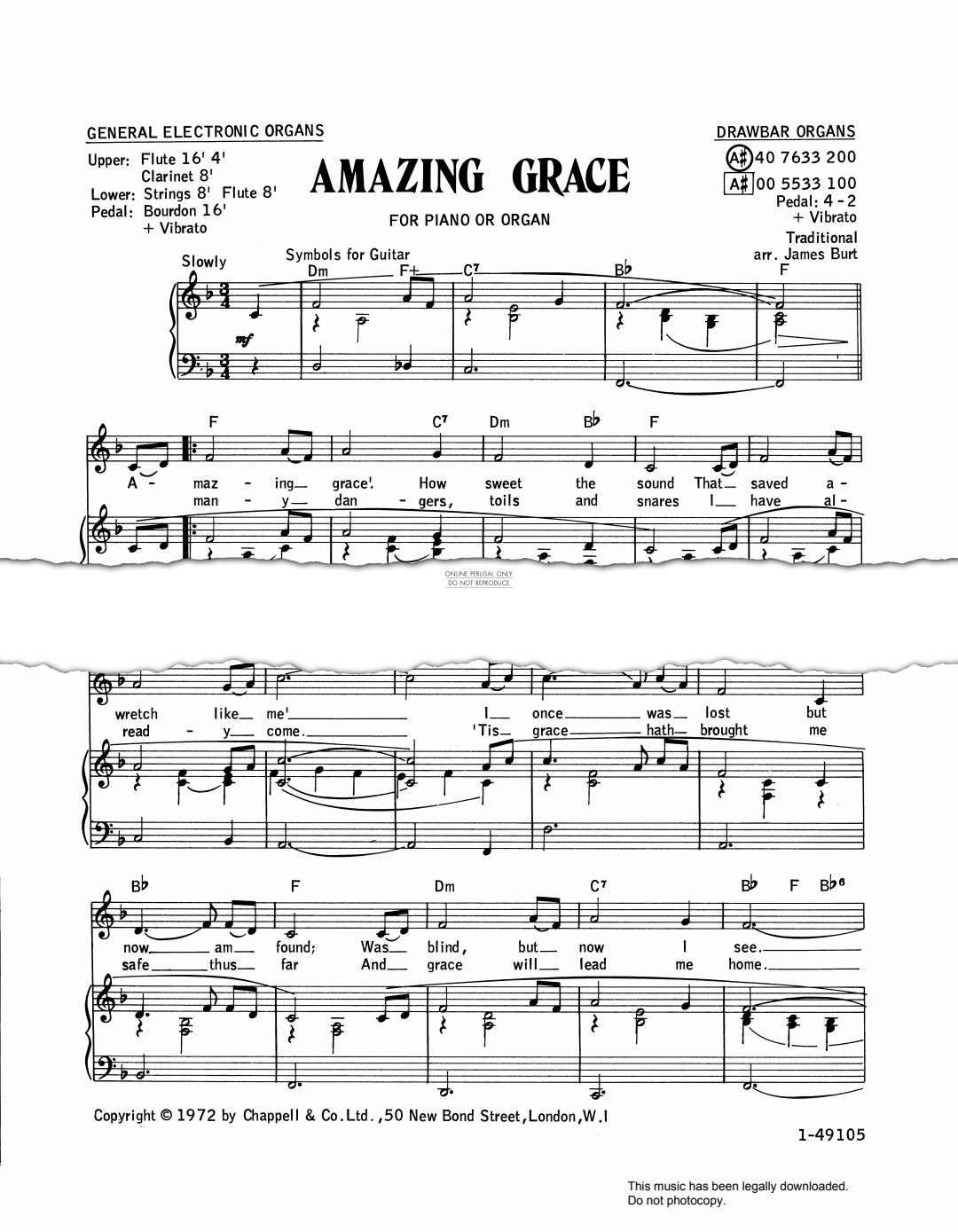 gallery: Amazing Grace, Traditional, Gesang, Klavier, Orgel