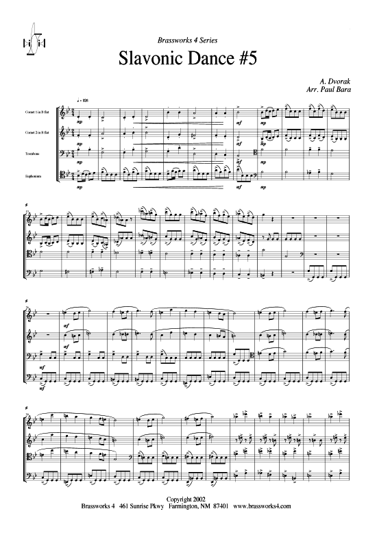 Slawischer Tanz Nr. 5  (2xTromp in B/C, Horn in F (Pos) 