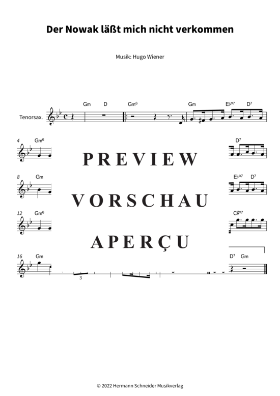 Der Nowak läßt mich nicht verkommen (Soloinstrument in B + Akkorde) 