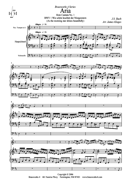 Aria from Cantata No. 1, BWV 1 