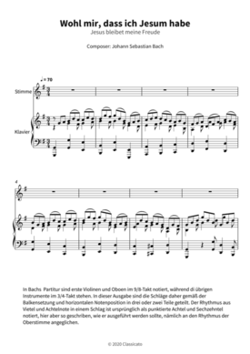 Wohl mir, dass ich Jesum habe - Jesus bleibet meine Freude 