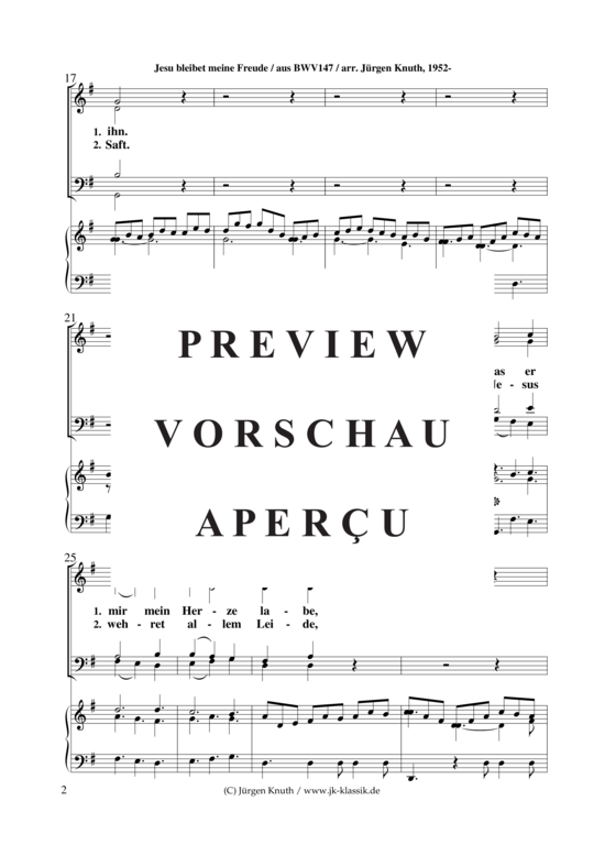 gallery: Jesu bleibet meine Freude , , (Gemischter Chor + Orgel/Klavier)