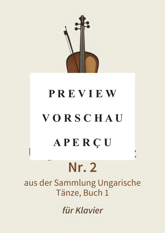 gallery: Ungarischer Tanz Nr. 2 - aus der Sammlung Ungarische Tänze, Buch 1 , , (Klavier Solo)