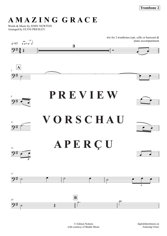 gallery: Amazing Grace , Presley, Elvis, (Posaunen Trio + Klavier)