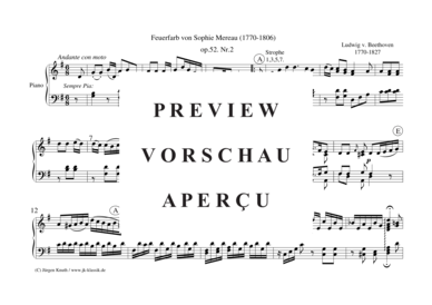 gallery: Feuerfarb von Sophie Mereau op.52. Nr.2 , , (Gesang/Soloinstrument in C + Klavier)