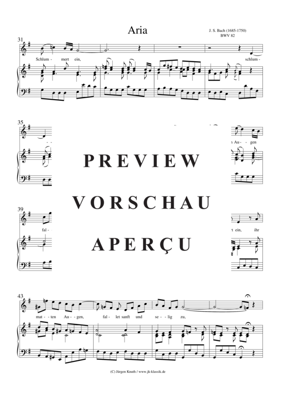 gallery: Rezitativ und Arie BWV 82 aus dem Notenbuch Anna M. Bach , , (Gesang + Klavier/Cembalo, BC)